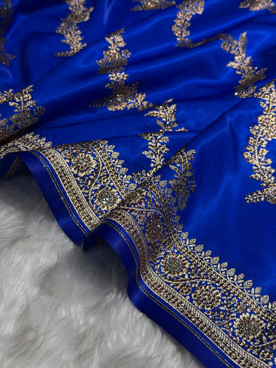 Bridal Royal Blue Cross with Swarovski Stone Work BSS35