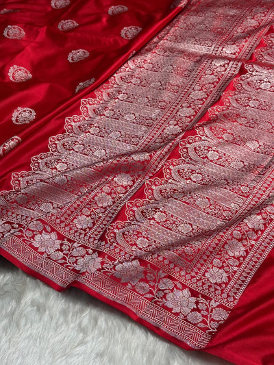 Red Shades Boota Mashru Silk Saree MCS24