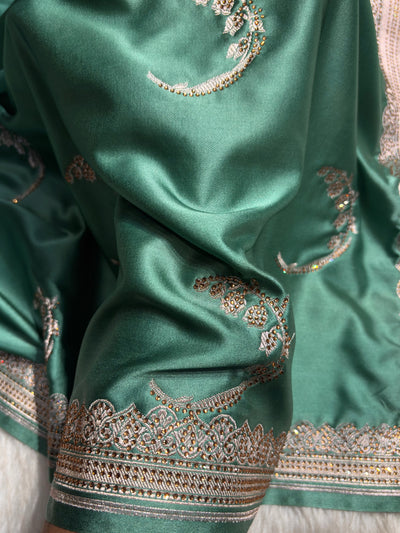Rama Shades Unique Motif Mashru Swarovski Work Silk Saree BMCS47