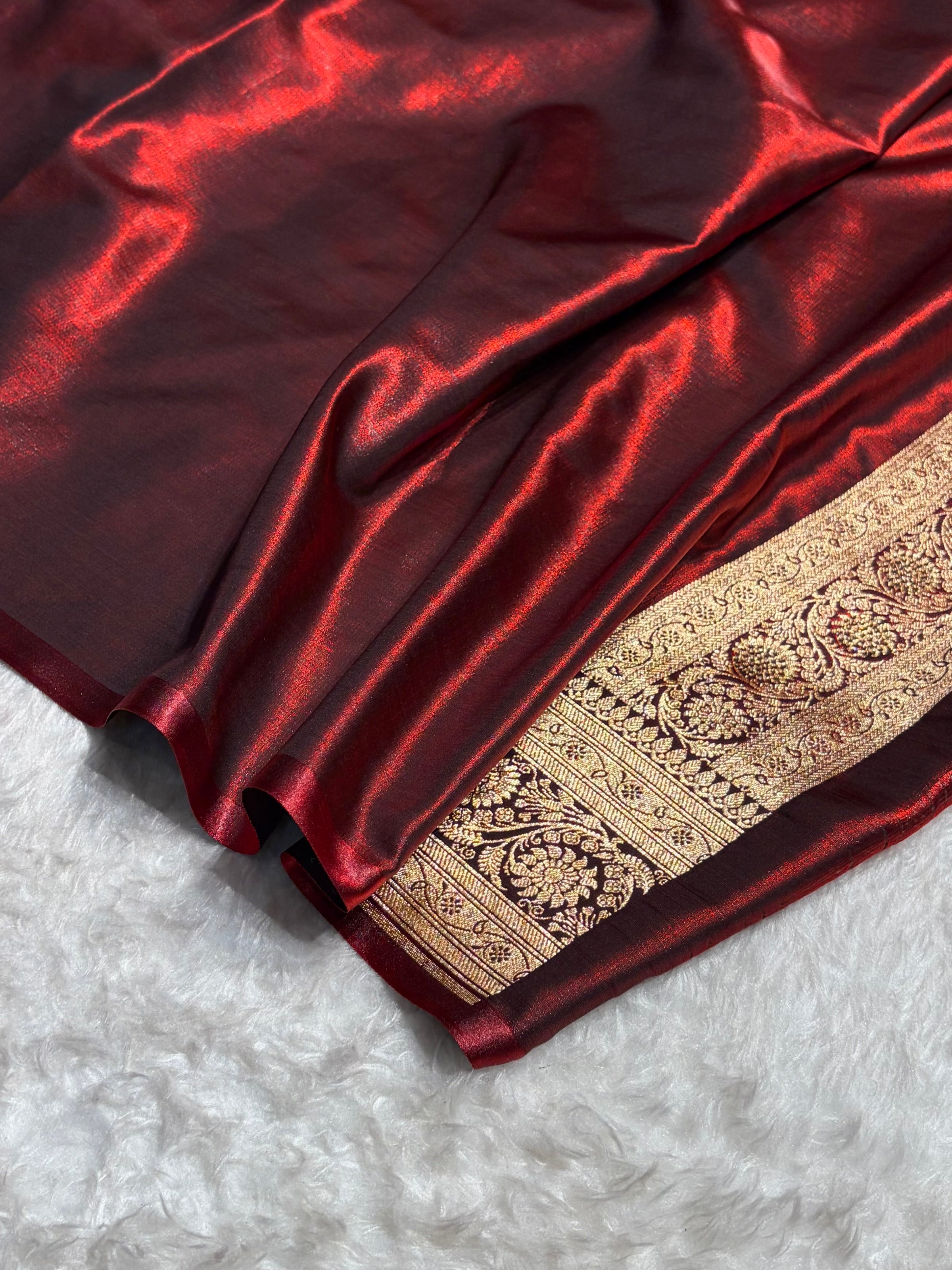 Chand Tara Maroon Boota With Traditional Banarasi Swarovski Work BSS04 (R)