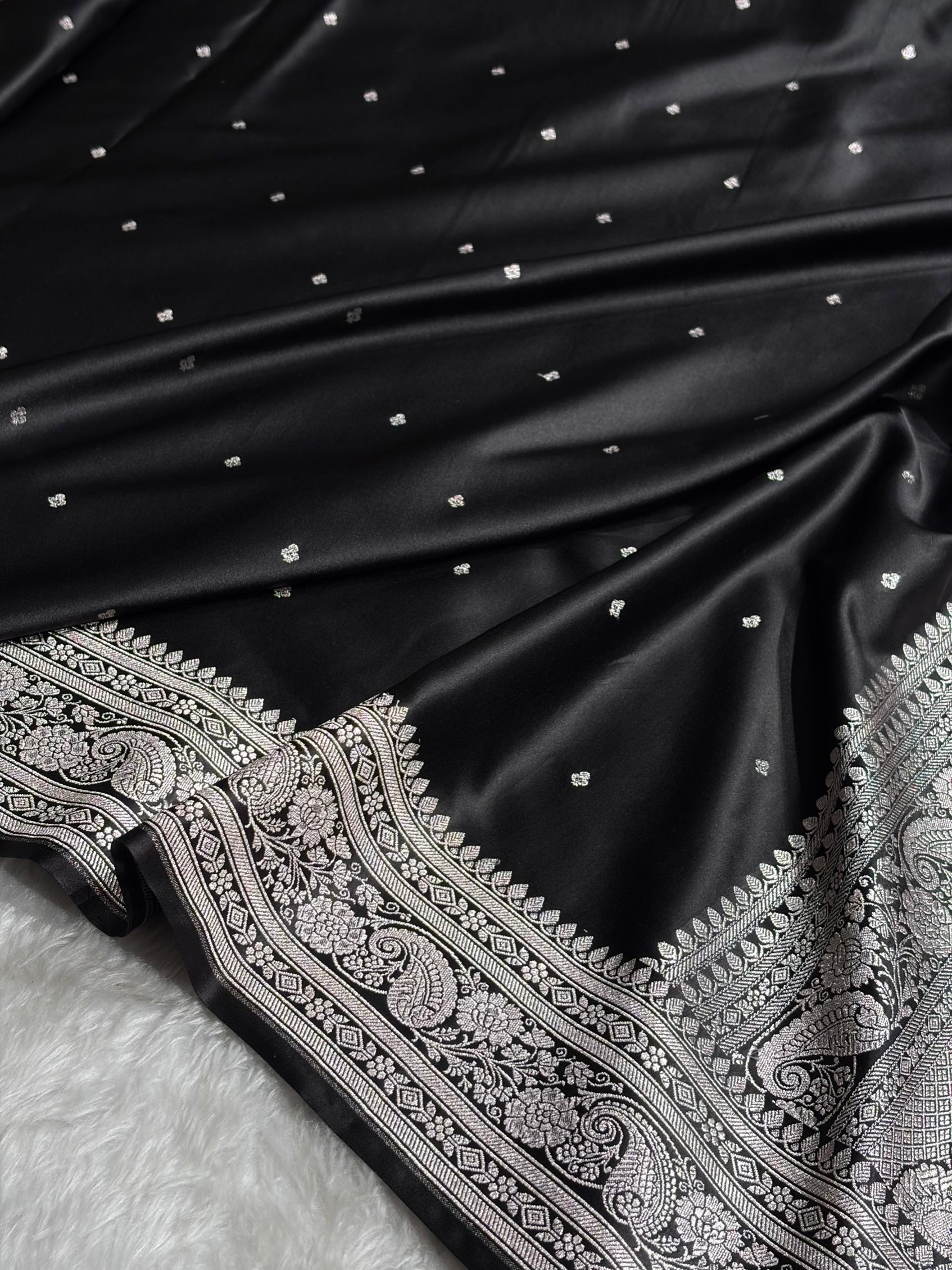 Black Shades Booti Mashru Silk Saree MS64