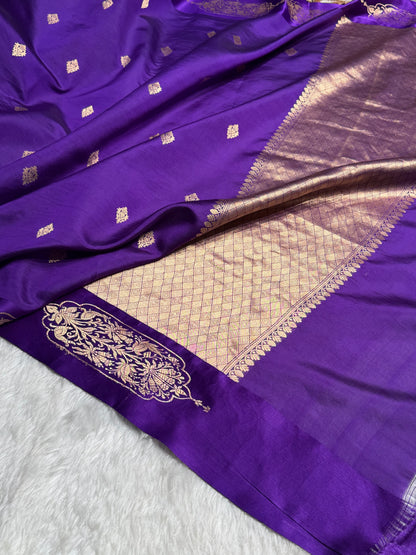 Purple Shades Handwoven Pure Katan Paper Silk RM-71