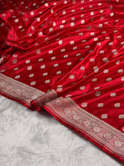 Red Shade Boota Mashru Silk Saree MCS17