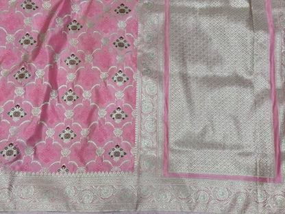 Baby Pink Shades Tanchoi Mashru Silk