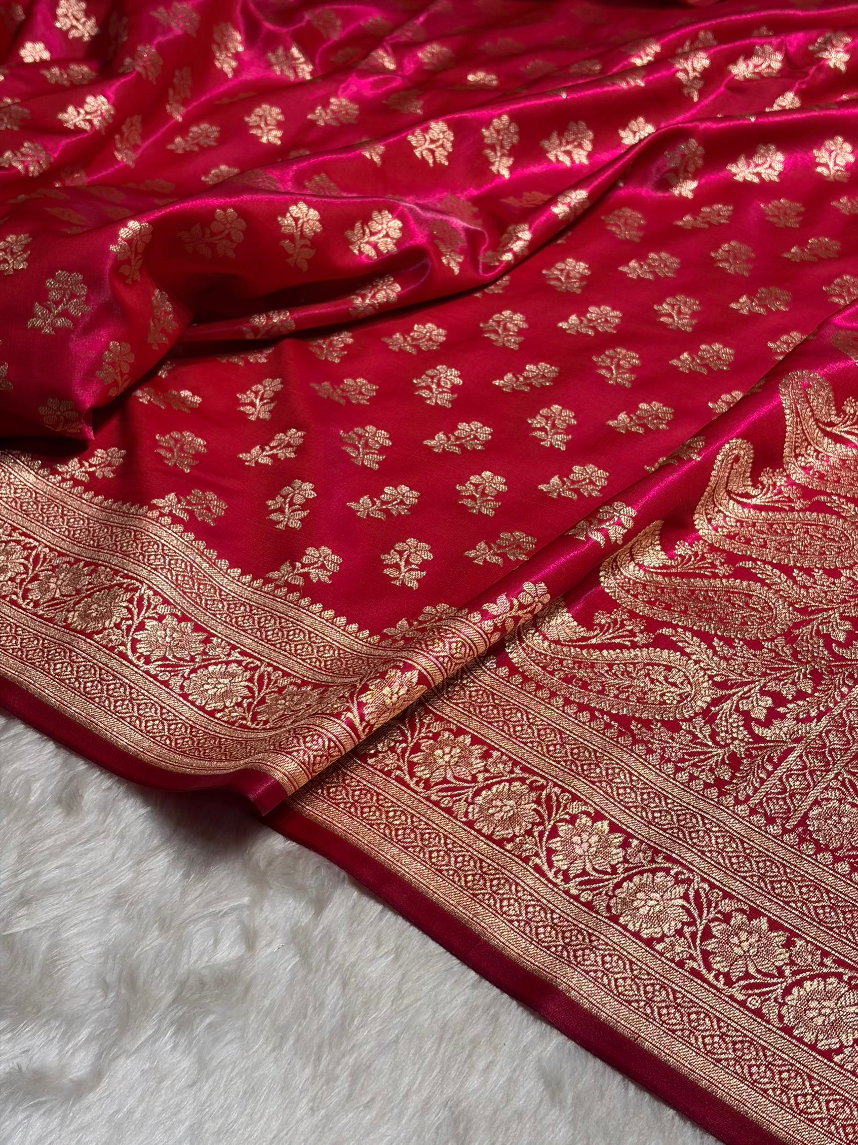 Rani Shades Banarasi Satin Silk Saree SS34