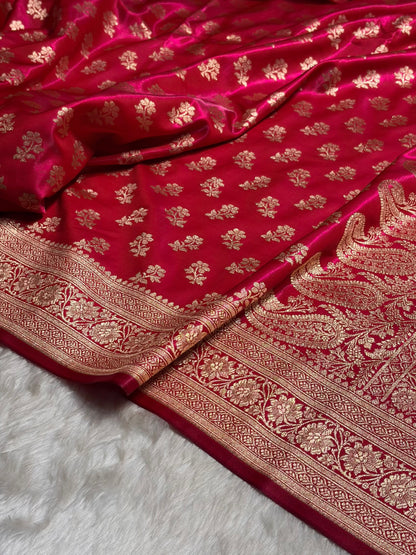 Rani Shades Banarasi Satin Silk Saree SS34