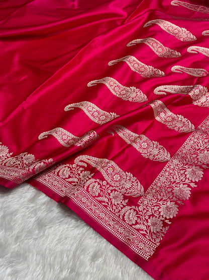 Cross Rani Boota With Floral Border Mashru Silk Saree MSM-94