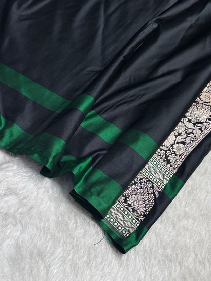 Cross Wine With Floral Border Mashru Silk Saree MSM-99