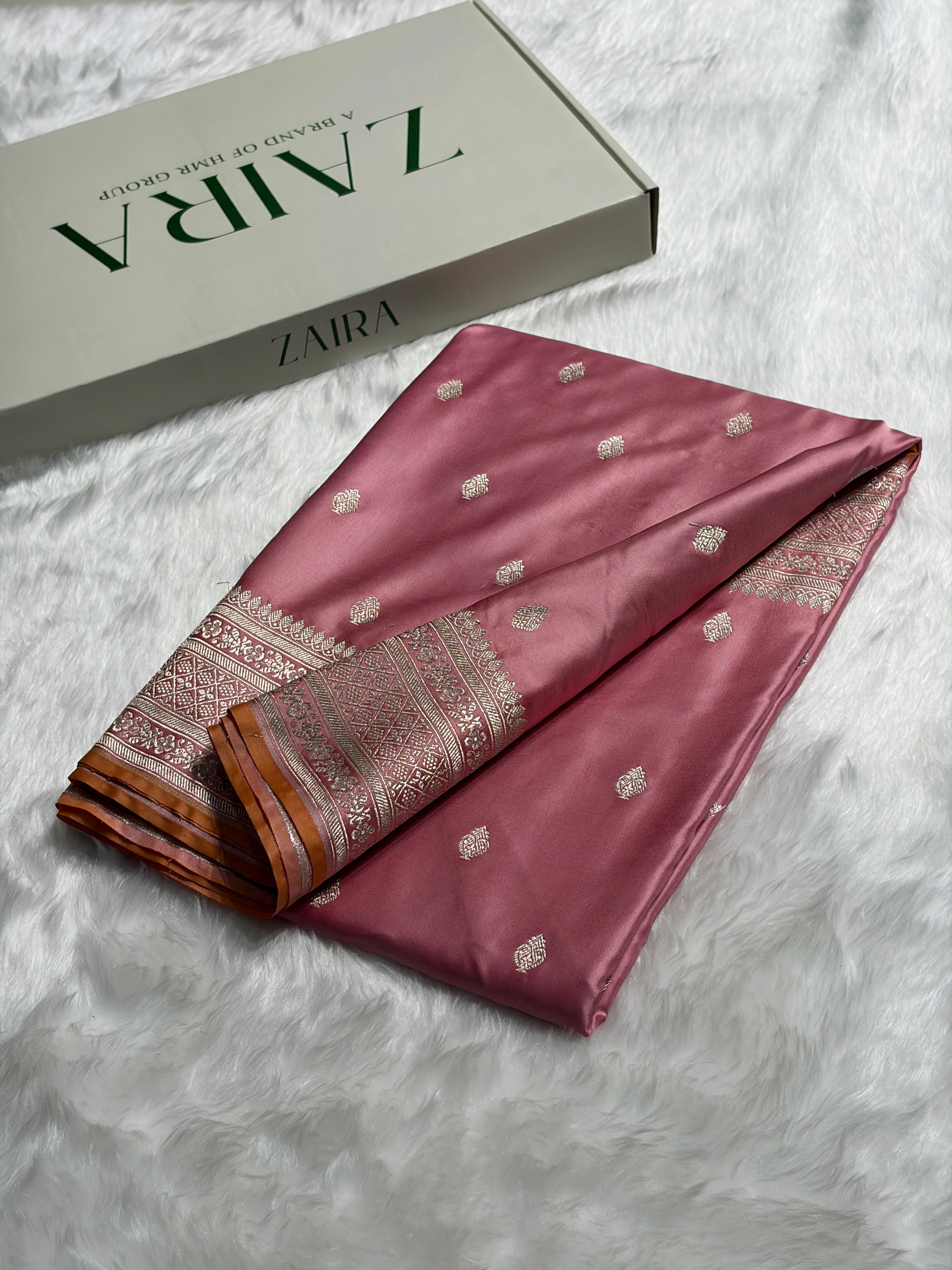 Baby Pink Shades Mashru Silk Booti MS39