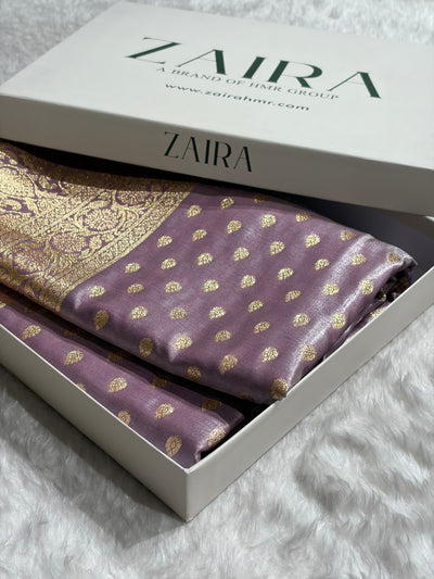 Banarasi Grape Shades Booti satin Silk Saree SS01
