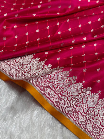 Ruby Pink Shades Tanchoi Motif Mashru Silk Saree MST-09