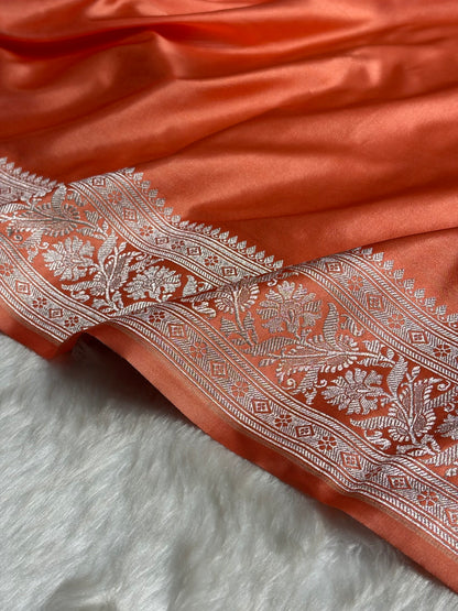 Kesar Plain Mashru Silk Saree MS22