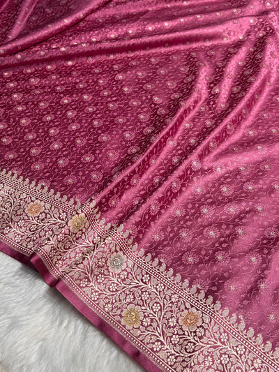 Mauve Shades Minakari Booti Tanchoi Mashru Silk Saree MCS49