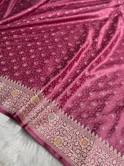Mauve Shades  Minakari Booti Tanchoi Mashru Silk Saree MS49