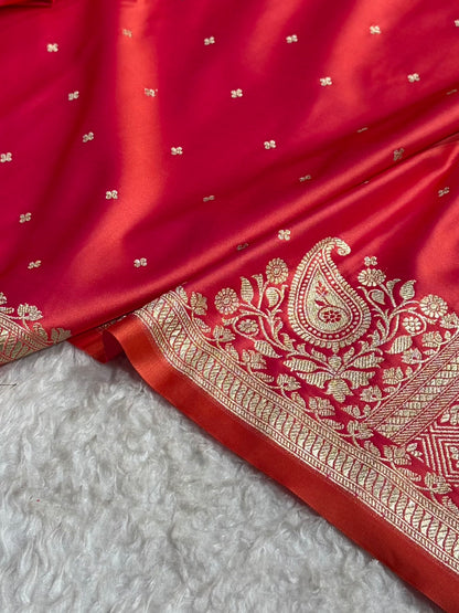 Cross Rani Shades Banarasi Boota Pattern Floral Mashru Silk Saree MSM-119