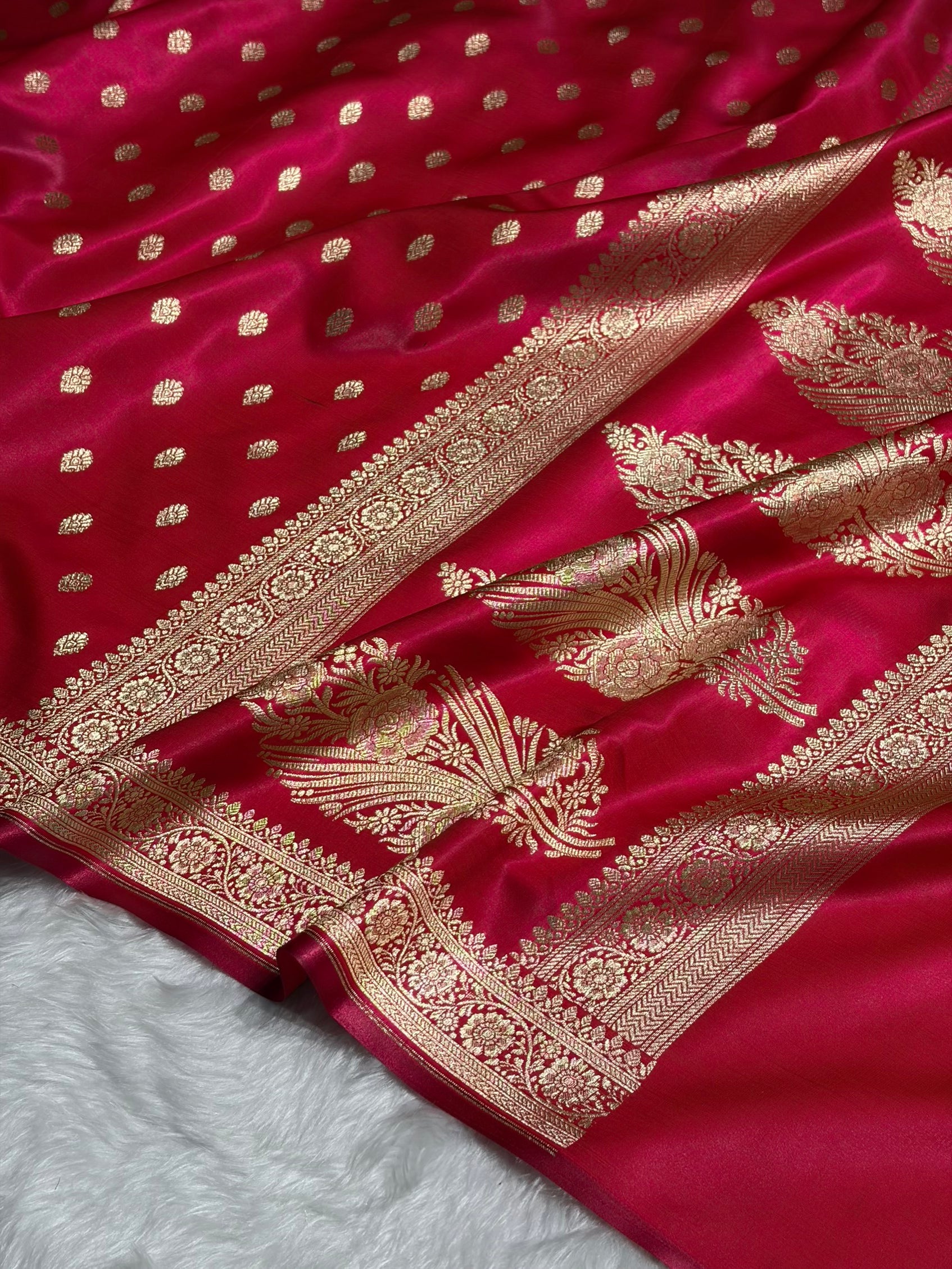 Cross Rani Shades Banarasi Satin Silk Saree SS36