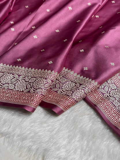 Blush Pink Shades Booti Mashru Silk Saree MS70