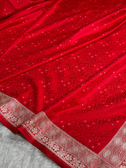 Red Shades Tanchoi Motif Mashru Silk Saree MST-15