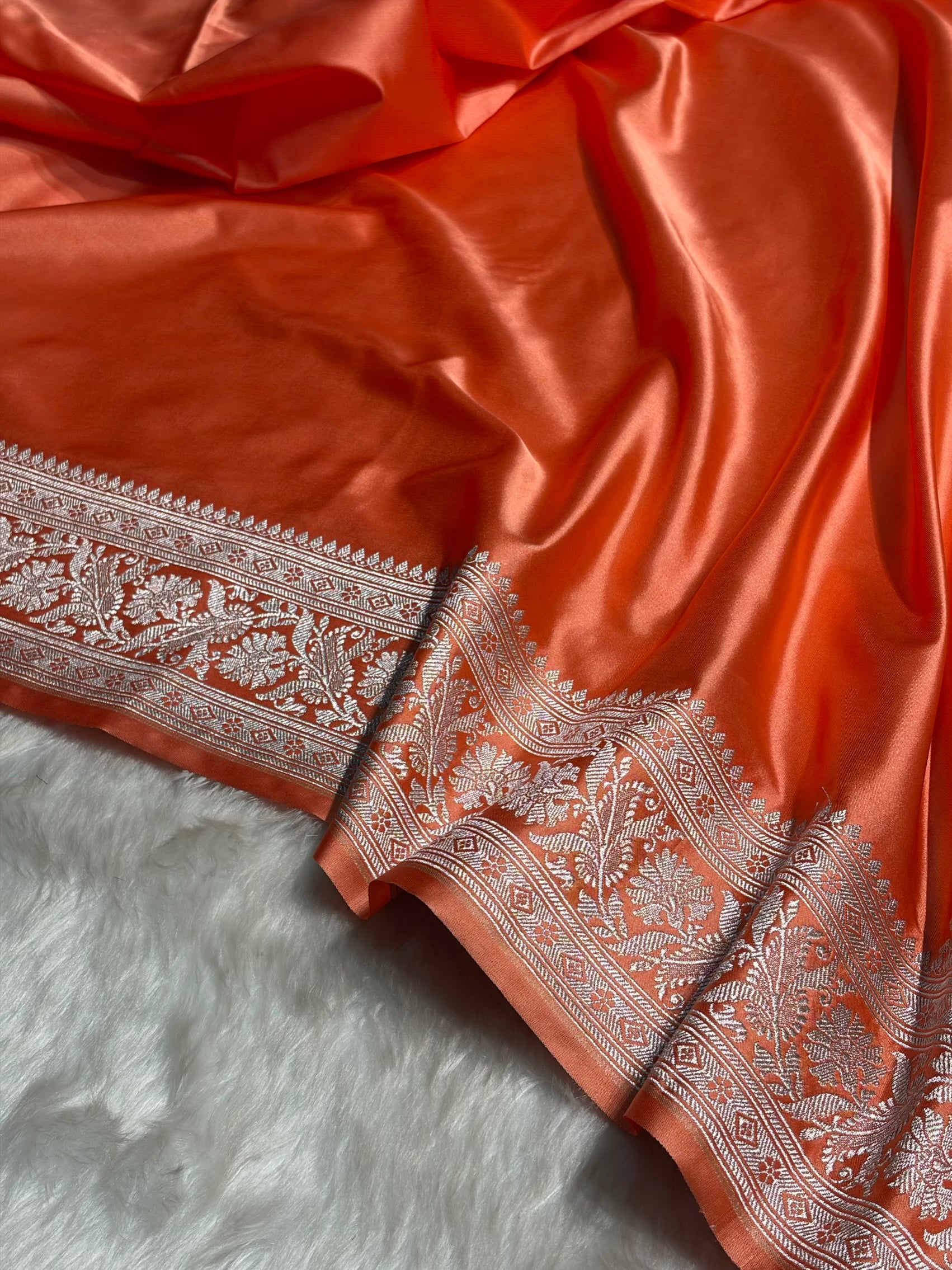 Kesar Plain Mashru Silk Saree MS22