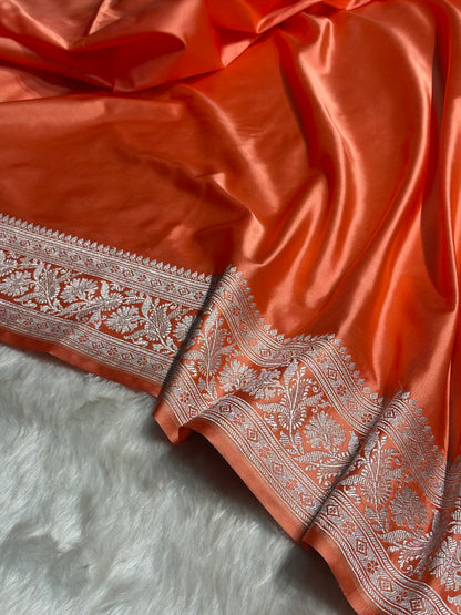 Kesar Plain Mashru Silk Saree MS22