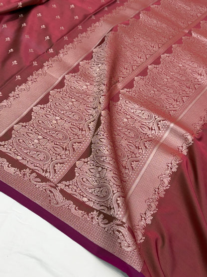 Rusty Mauve Shade With Booti Pattern Mashru Silk Saree