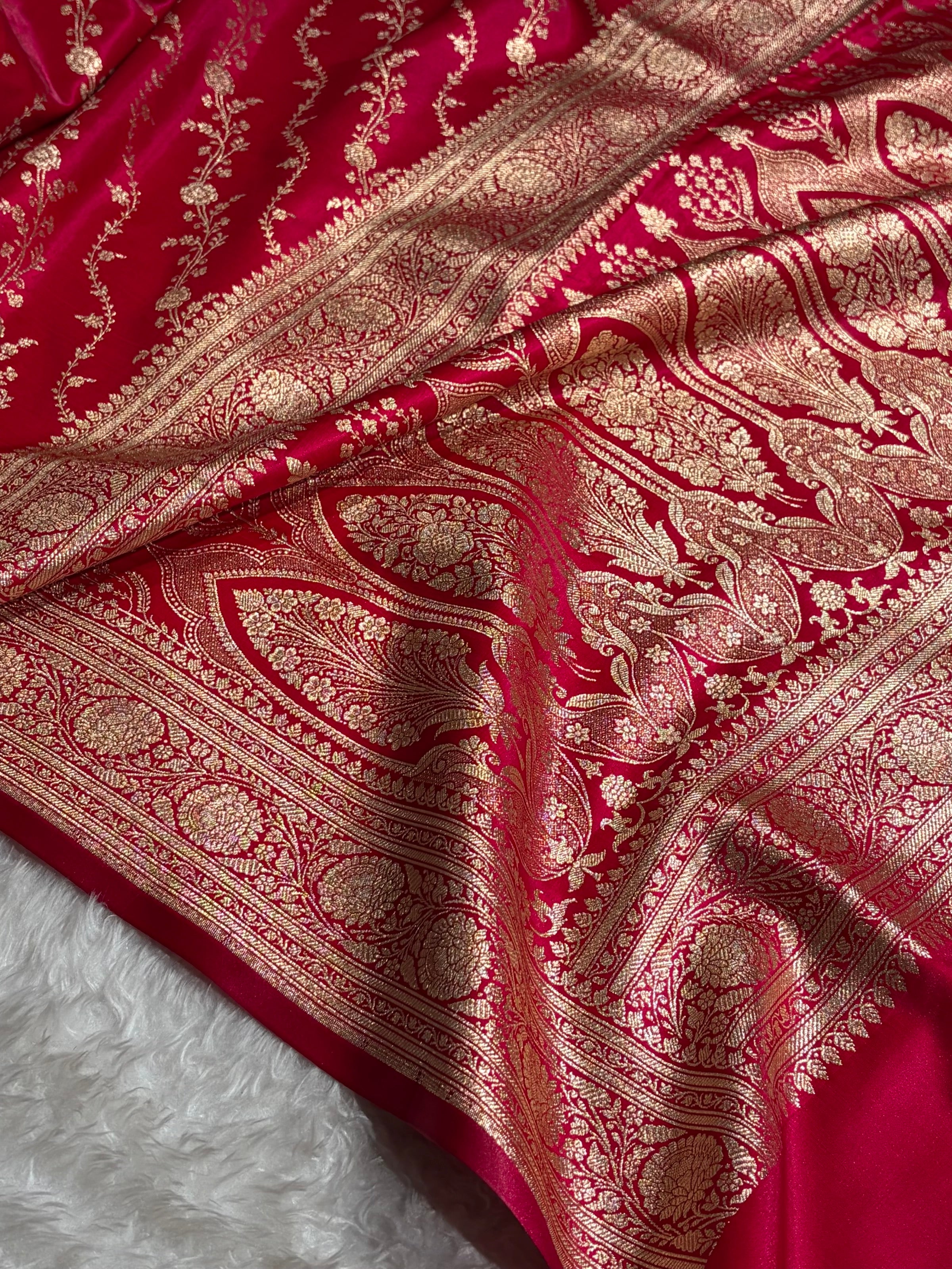 Satin Silk Cross Pattern in Cross Rani Shades SS37
