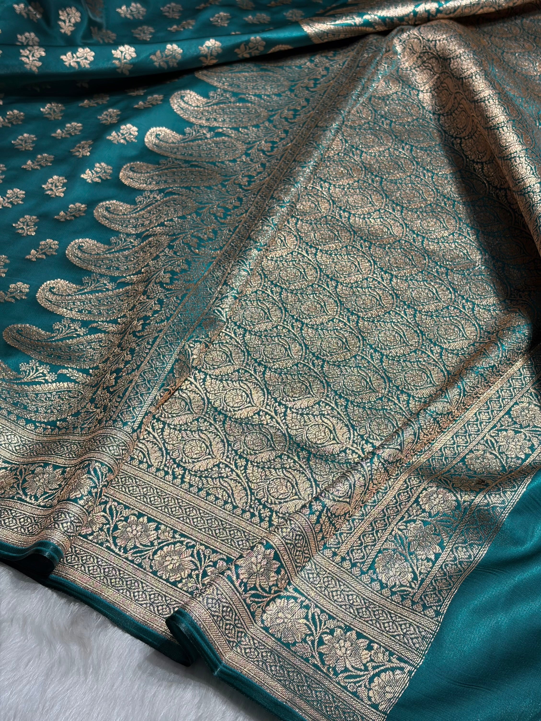Rama Shades Banarasi Satin Silk Saree SS34