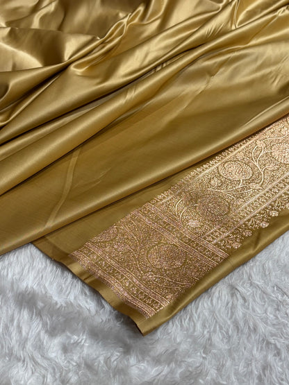 Red  - Cream Banarasi Boota Katan Silk Saree SKM29