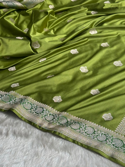 Dark Pista Shade Mashru Silk Boota MCS16