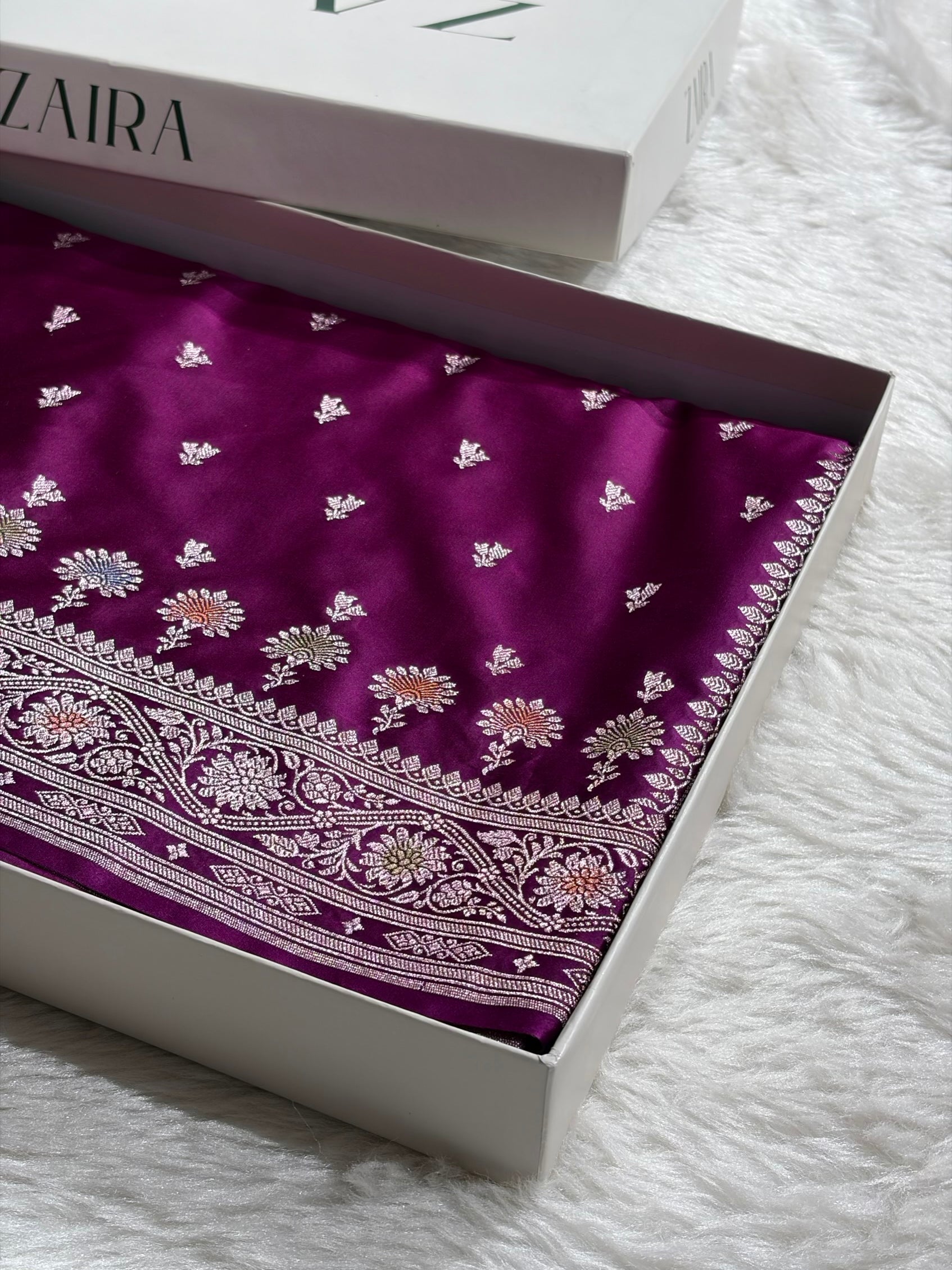 Banarasi Wine Shades Minakari Booti Mashru Silk Saree MCS72