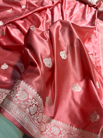 Peach Shades Boota Mashru Silk Saree MCS16
