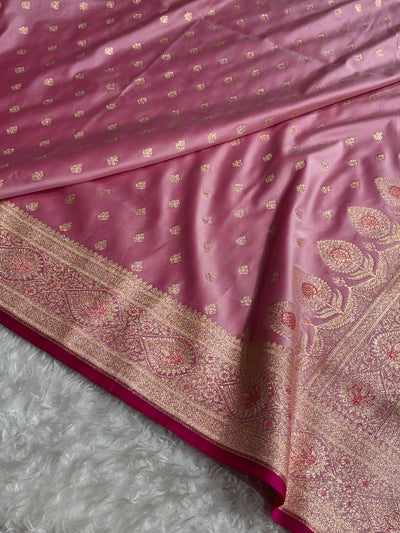 Katan Silk Saree In Baby Pink Shades SK10