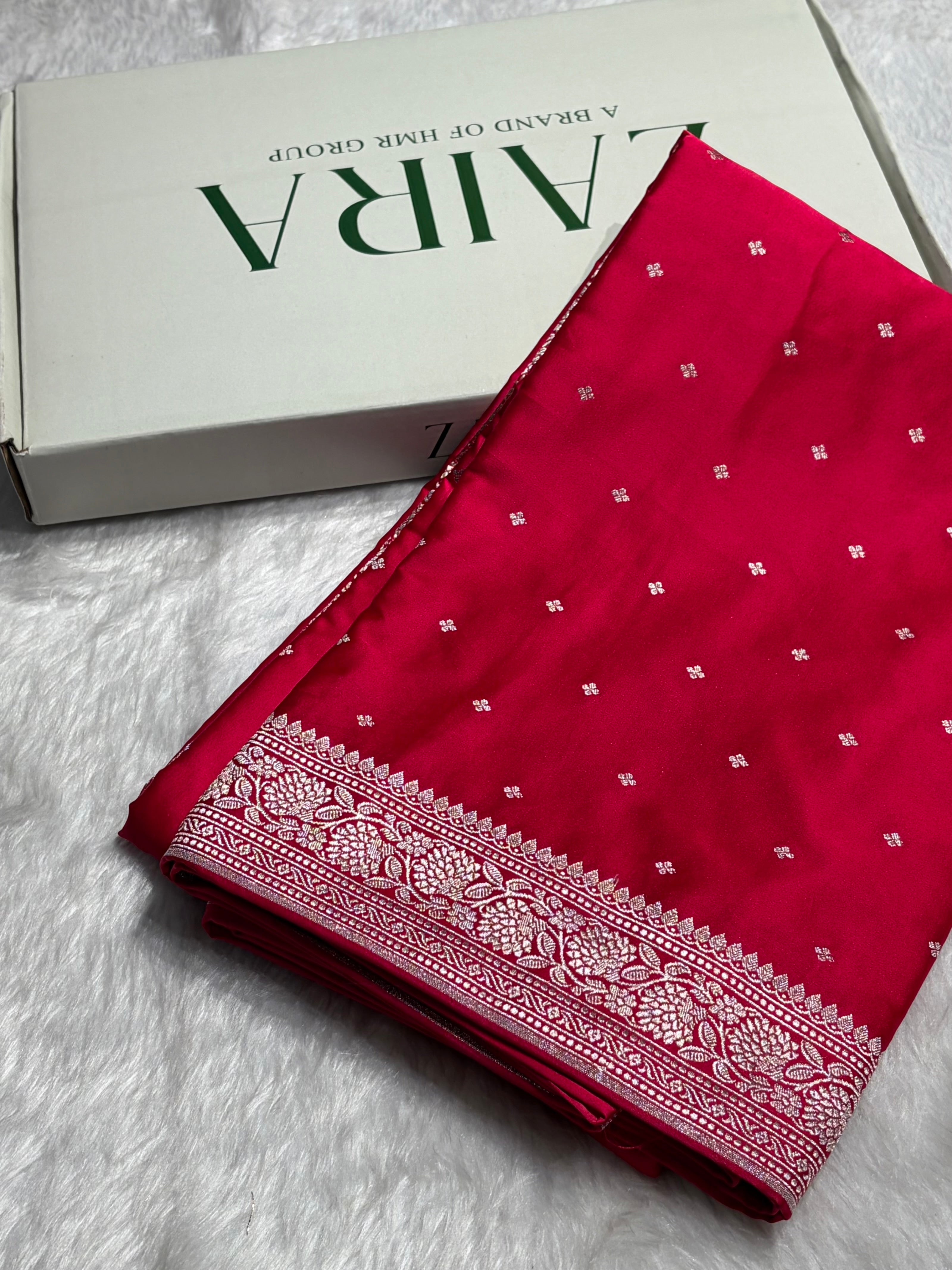 Dark Pink Shades Booti Mashru Silk Saree MS70