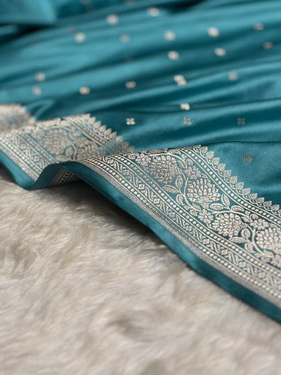 Mint Shades Booti Mashru Silk Saree MCS70
