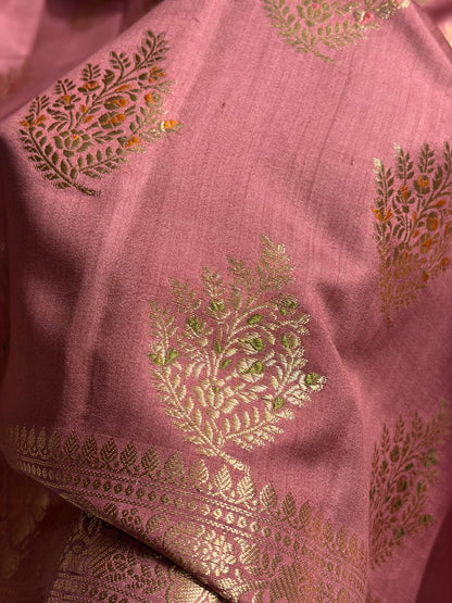 Minakari Dusty Peach Shades Pure Chiniya Silk CH-02
