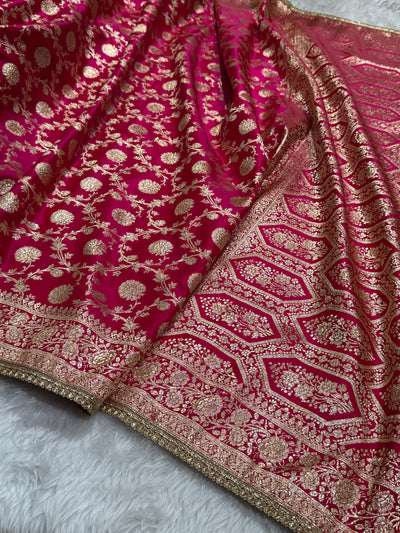 Rani Cross Banarasi Satin Silk Saree with gotta patti SSGP15