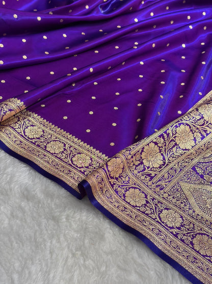 Satin Silk Dot Booti in Purple Shades SS08