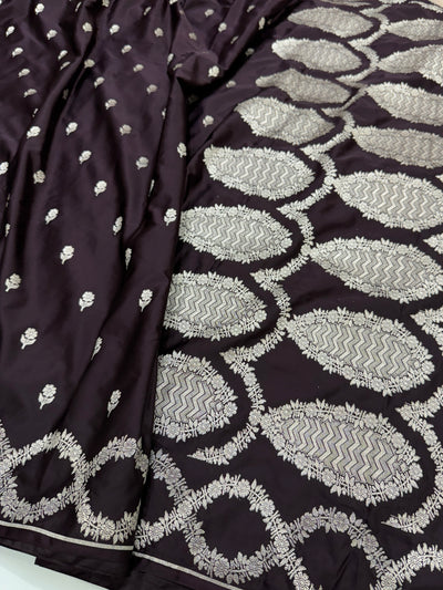 Dark Chocolate Mashru Silk Saree