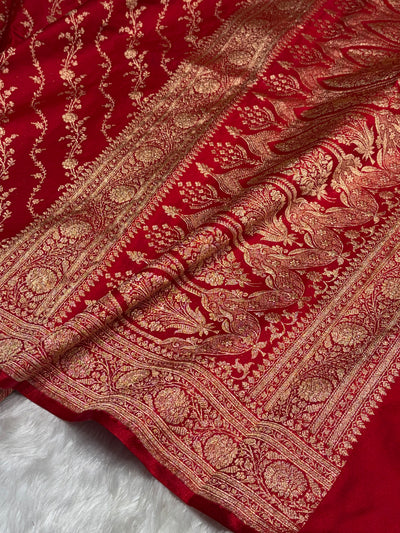 Satin Silk Cross Pattern in Red Shades SS37
