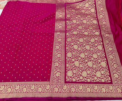 Ruby Pink Mashru Tanchoi Satin Silk