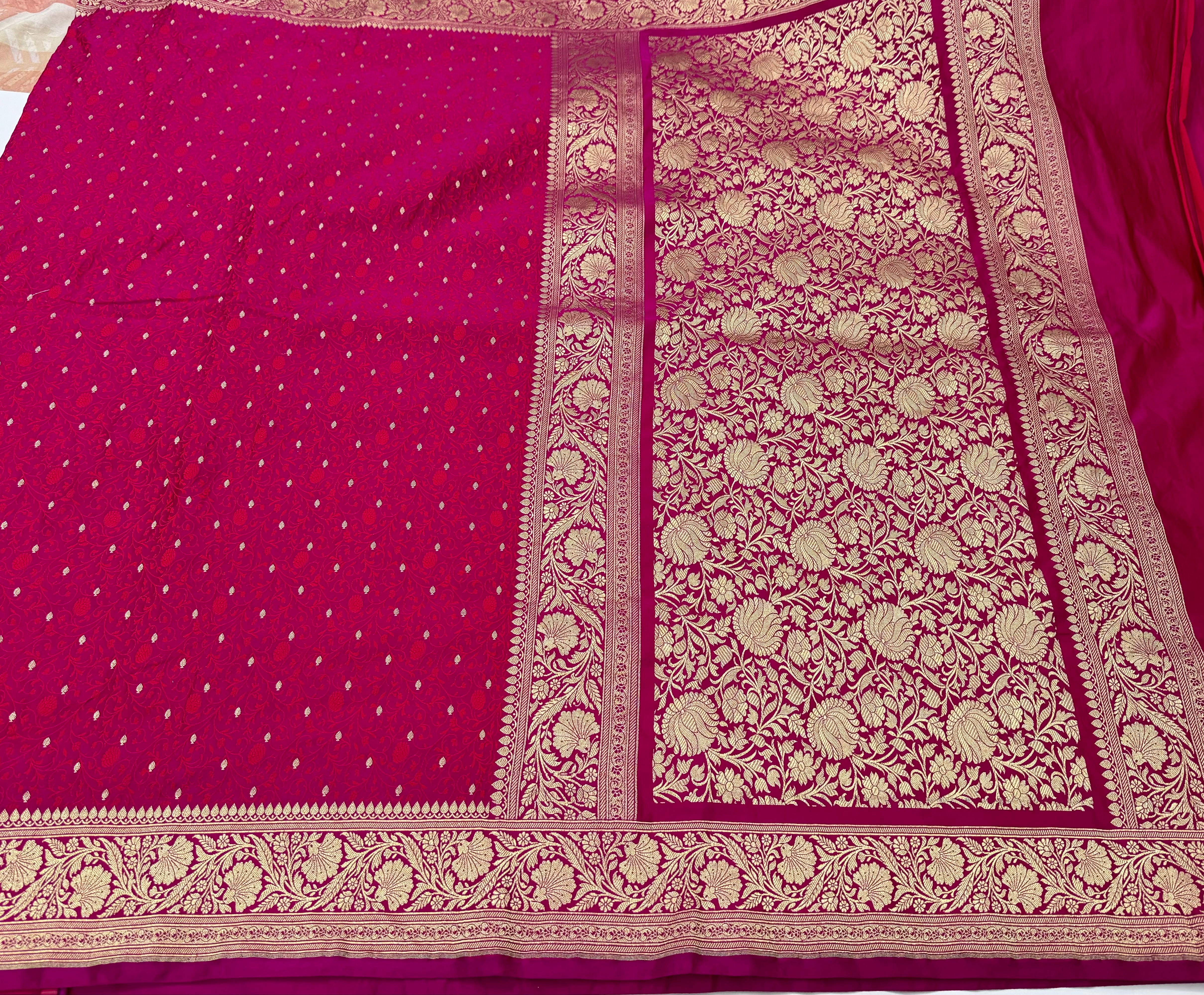 Ruby Pink Mashru Tanchoi Satin Silk