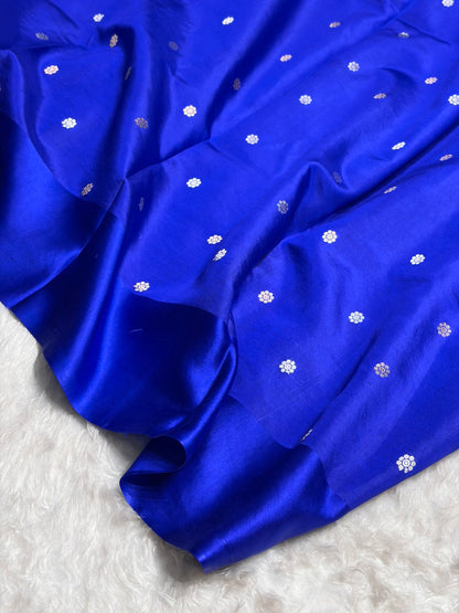 Royal Blue Shade Handwoven Kaduwa Pure Katan Paper Silk RM-05