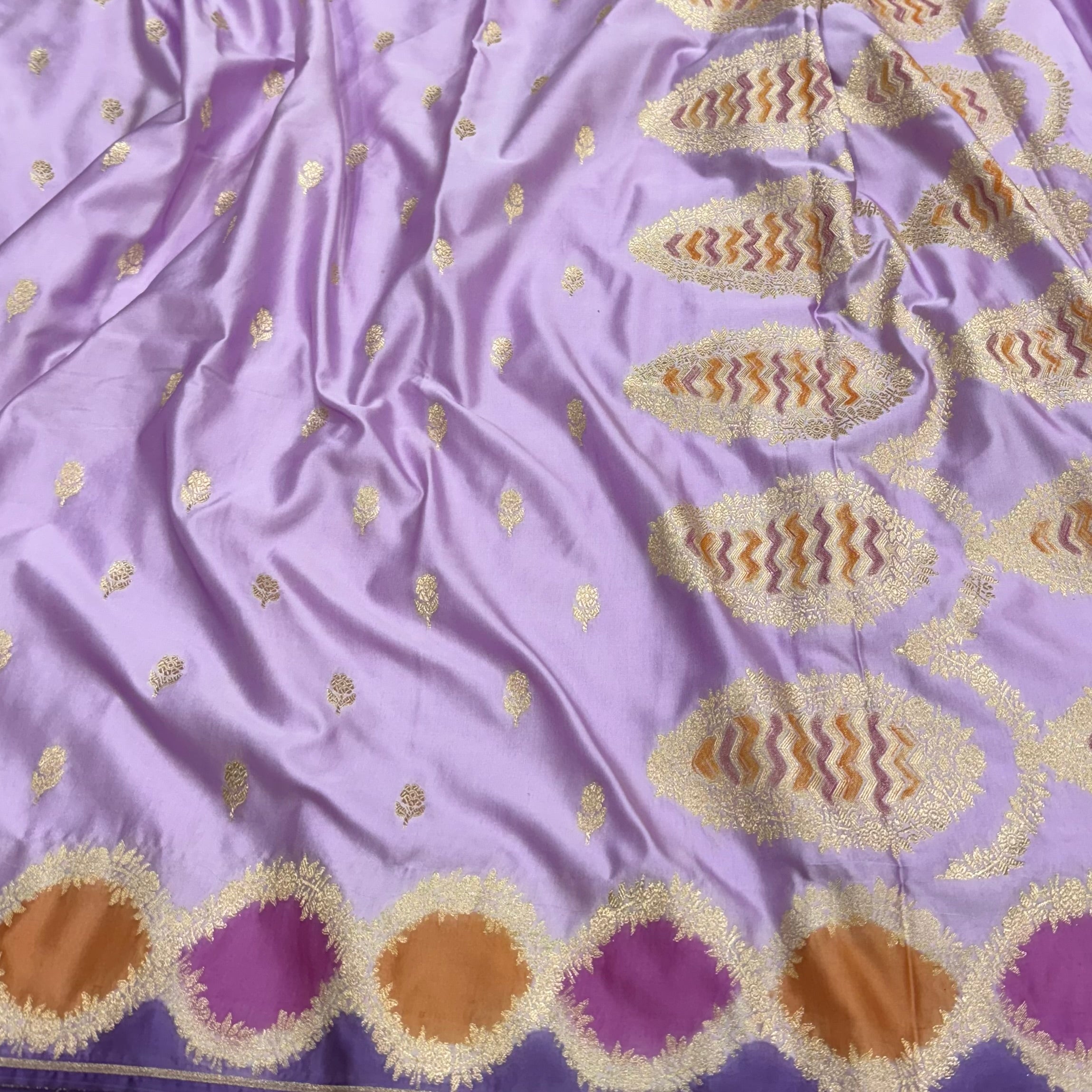 Lilac Rangkart Mashru Silk Saree