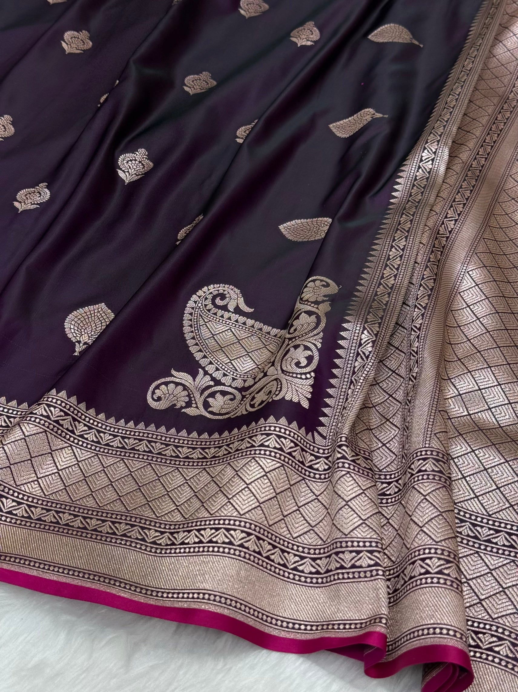 Wine shades Mashru Silk Saree for Festive Seasons MSM 24