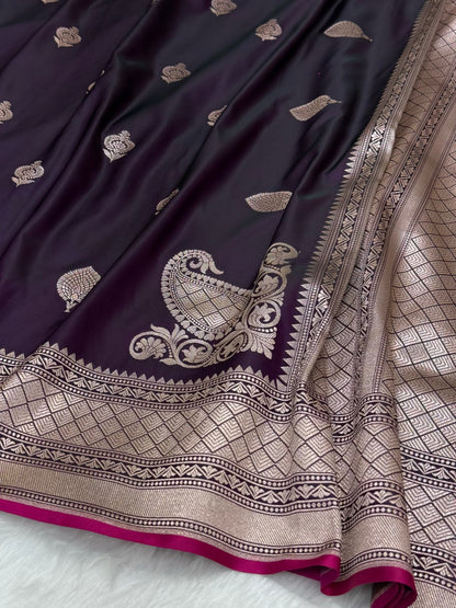 Wine shades Mashru Silk Saree for Festive Seasons MSM 24