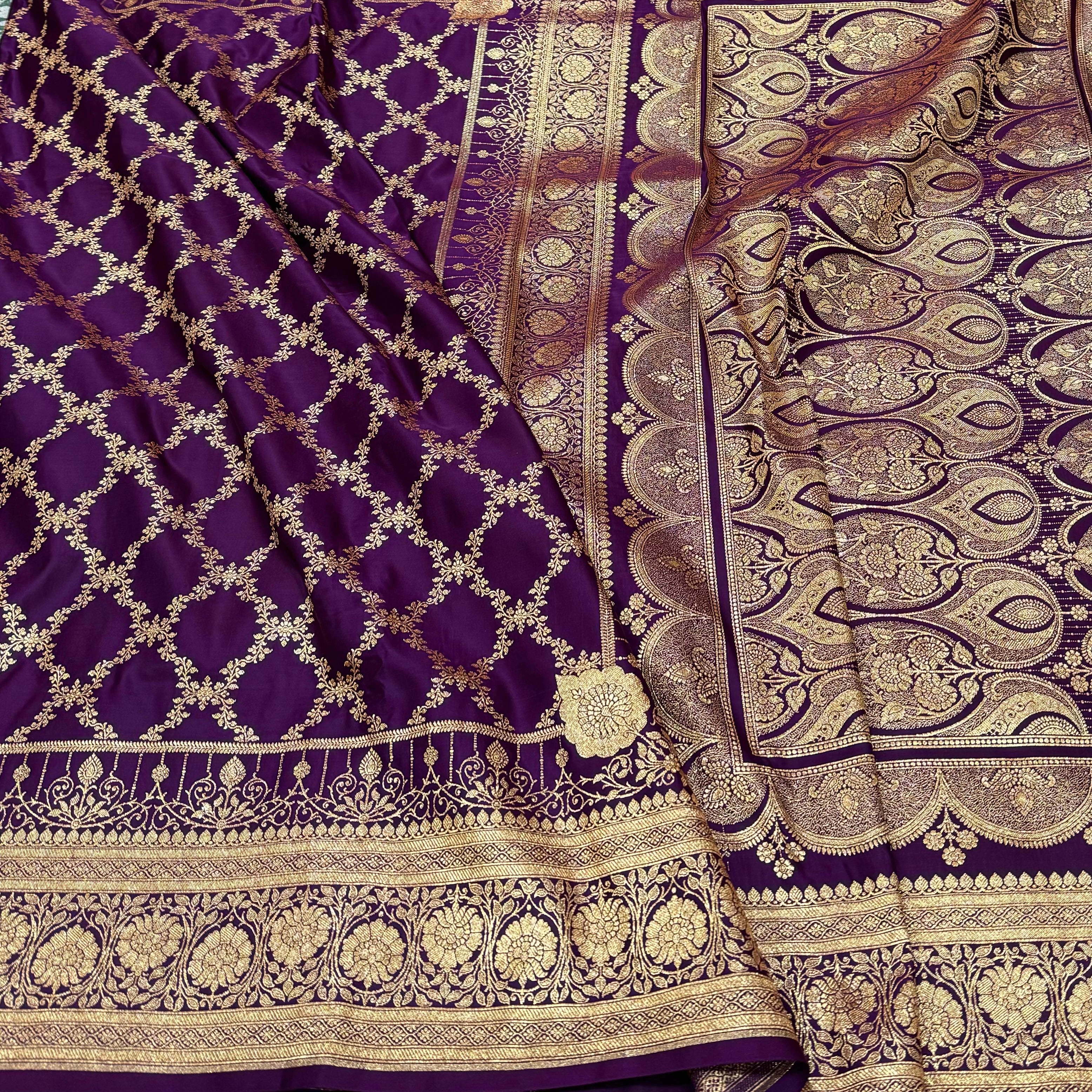 Katan Silk Saree In Purple Shades