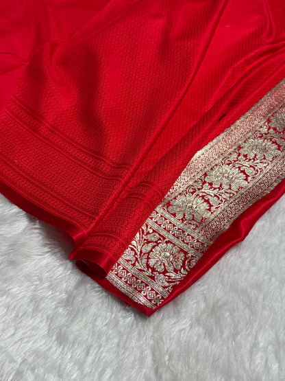 Red Jaal katan Silk Saree SK18