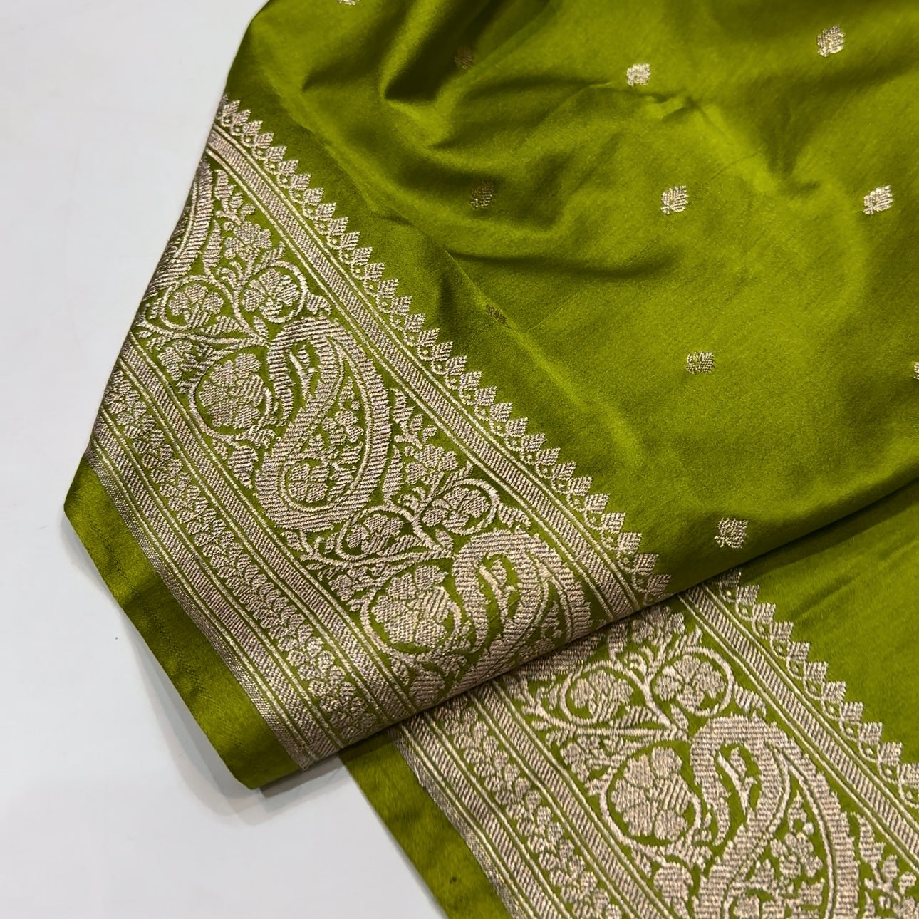 Apple Green Mashru Silk Saree