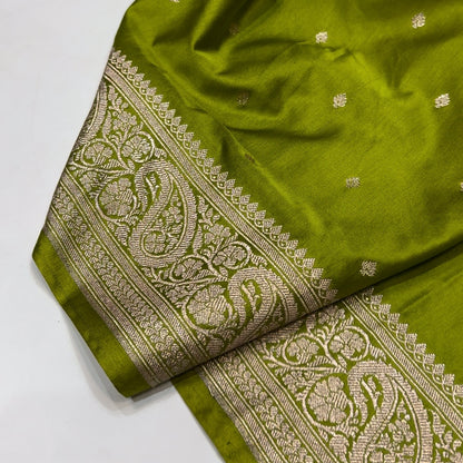 Apple Green Mashru Silk Saree