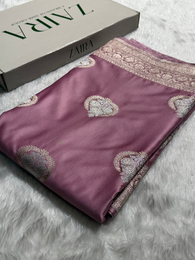 BlushPink Minakari Boota Mashru Silk Saree MCS35